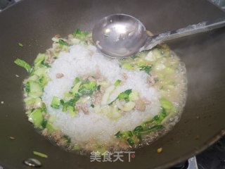 肉末油菜汤泡饭的做法步骤：8