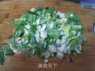 肉末油菜汤泡饭的做法步骤：11