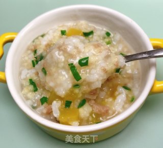 【南瓜肉末粥】8-12月龄宝宝辅食9、10、11的做法步骤：8