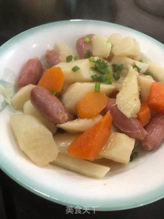 小香肠烧山药的做法步骤：6