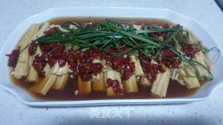 剁椒酱蒸腐竹金针菇的做法步骤：13