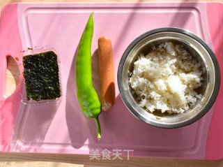 香肠海苔炒饭的做法步骤：1