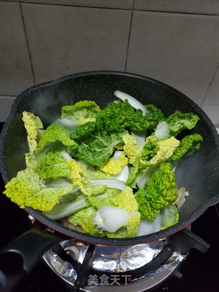 炒黄心菜的做法步骤：6