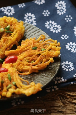 酥炸金针菇的做法步骤：7
