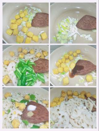 豆腐泡炒莲藕的做法步骤：5