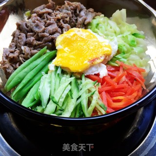 牛肉卷韩式拌饭的做法步骤：9