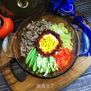 牛肉卷韩式拌饭的做法步骤：10