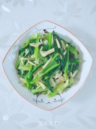 蚝油杏鲍菇油麦菜的做法步骤：6