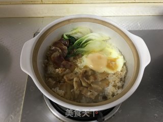 五花肉香肠煲仔饭的做法步骤：13