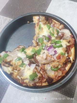 美式培根披萨and潮鸭披萨的做法步骤：9