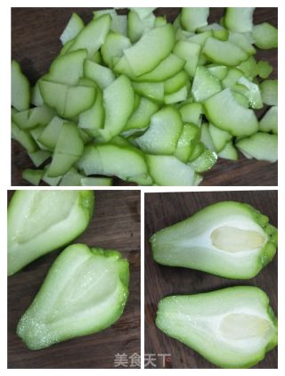 彩椒炒佛手瓜的做法步骤：2