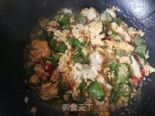 螺丝椒烘炒鸡蛋的做法步骤：10