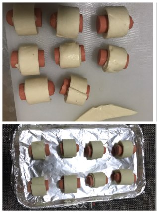 手抓饼香肠卷的做法步骤：2