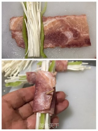 金针菇培根卷的做法步骤：2