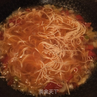 荷兰豆番茄汤面的做法步骤：7