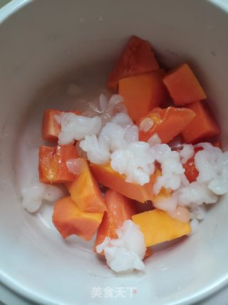 雪蛤炖木瓜的做法步骤：4