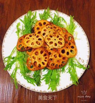 椒盐香酥藕片的做法步骤：9