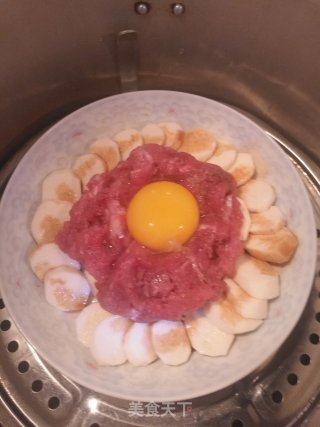 山药蒸肉饼鸡蛋的做法步骤：7