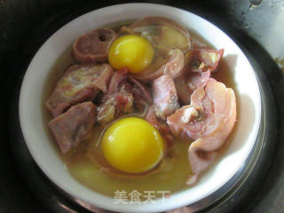 鸡蛋蒸腊鸡腿的做法步骤：4