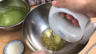 第四个抹茶味食谱--抹茶舒芙蕾松饼（无泡打粉版）的做法步骤：3