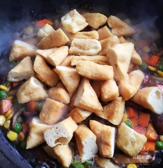 杂蔬烩豆腐泡的做法步骤：10