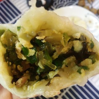 韭菜鸡蛋木耳素包子的做法步骤：10