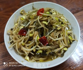 雪菜炒豆芽的做法步骤：8
