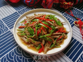 荷兰豆红椒拌黑腐竹的做法步骤：13