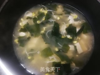 海带芽豆腐味噌汤的做法步骤：9