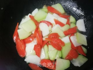 胡萝卜山药炒佛手瓜的做法步骤：11