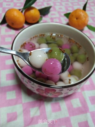 彩色桂花小汤圆的做法步骤：9