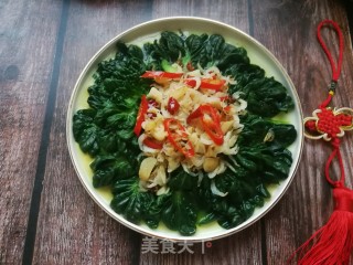 虾皮蒜蓉浇百叶菜的做法步骤：12