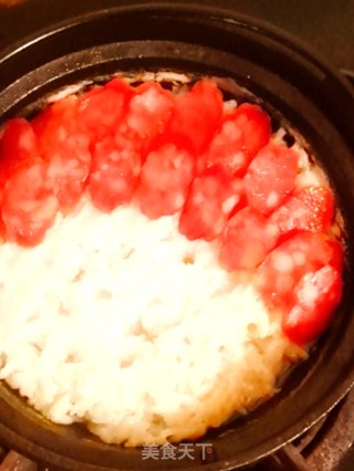 鸡腿腊肠煲仔饭的做法步骤：8