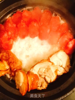 鸡腿腊肠煲仔饭的做法步骤：9
