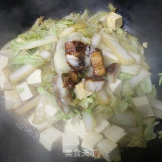 红烧肉炖白菜豆腐的做法步骤：6