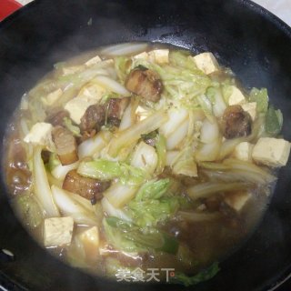 红烧肉炖白菜豆腐的做法步骤：7