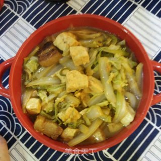 红烧肉炖白菜豆腐的做法步骤：9