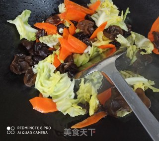 包菜胡萝卜炒木耳的做法步骤：5