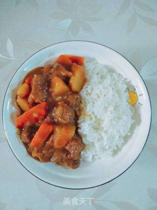日式咖喱牛肉饭的做法步骤：7