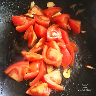 番茄鸡蛋青菜炒面的做法步骤：8