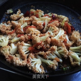 番茄炒有机菜花的做法步骤：7