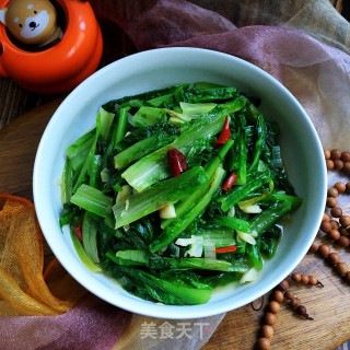 爆炒油麦菜的做法步骤：8