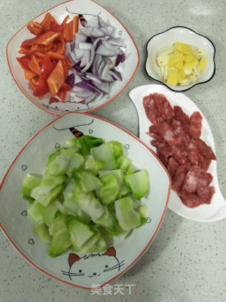 腊味炒儿菜的做法步骤：4