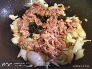 豆瓣洋葱炒牛肉的做法步骤：5