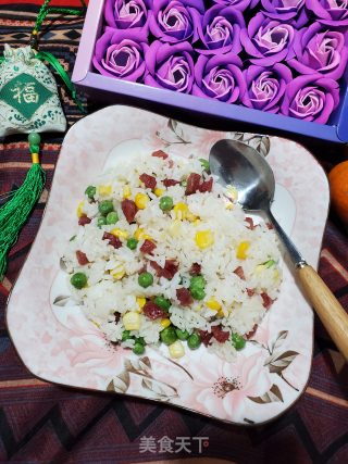 腊肠时蔬炒饭的做法步骤：8