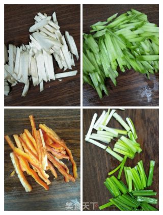 杏鲍菇炒佛手瓜的做法步骤：2