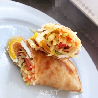 土豆丝手抓饼的做法步骤：6