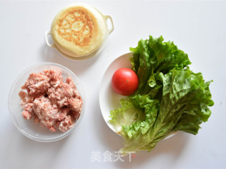 白皮饼汉堡的做法步骤：1
