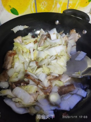 白菜炒肉片的做法步骤：6