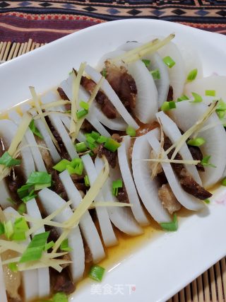 腊肉蒸白萝卜的做法步骤：11